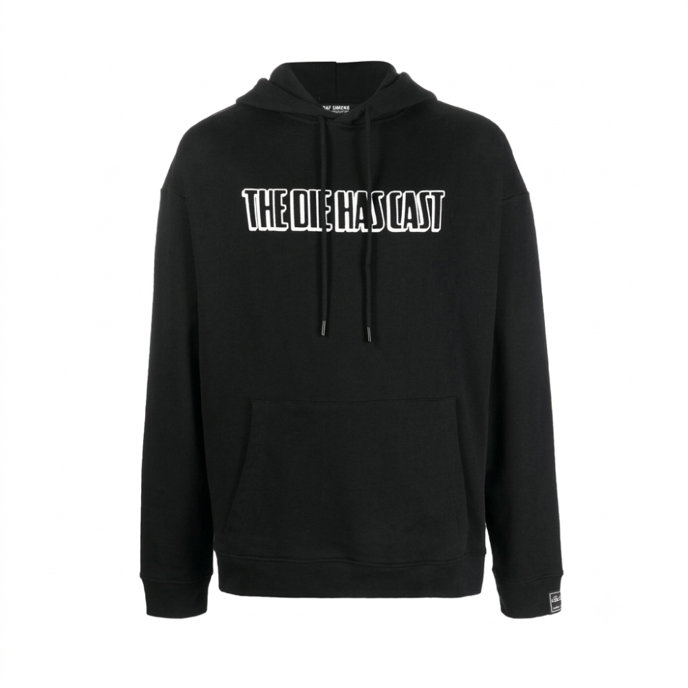 Raf Simons Black Hoodie with Print Logo - Raf Simons