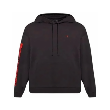 raf simons ogo Embroidered Drawstring Hoodie