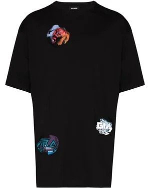 rafsimons blackT-Shirt Pocket Holes Oversize